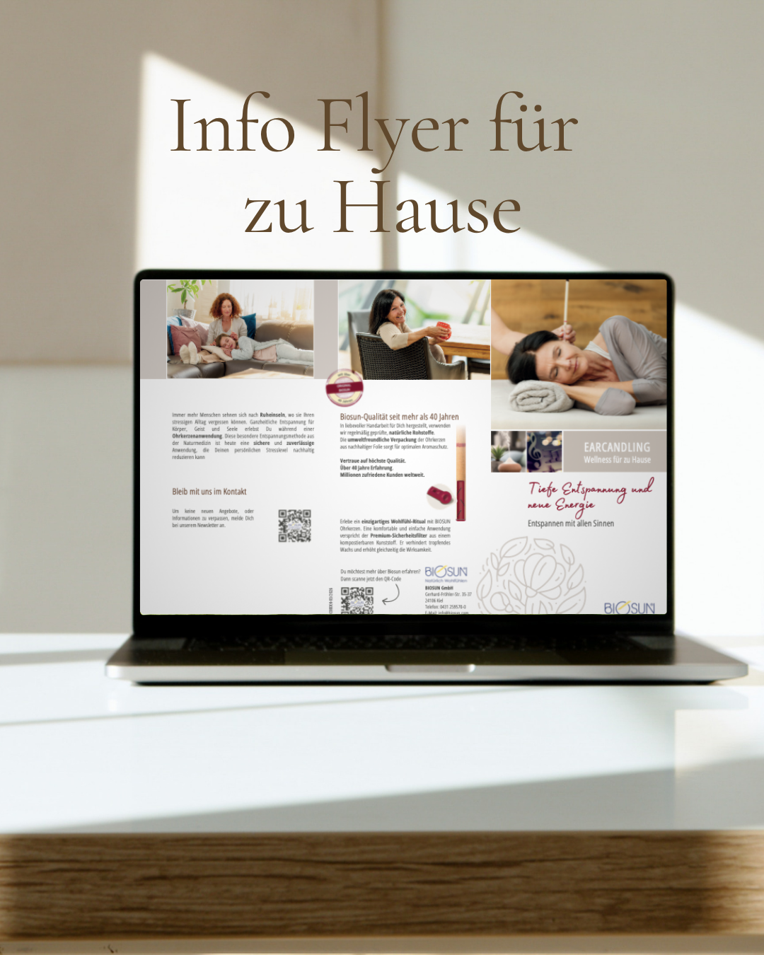 Flyer für die Ohrkerzen-Anwendung zu Hause